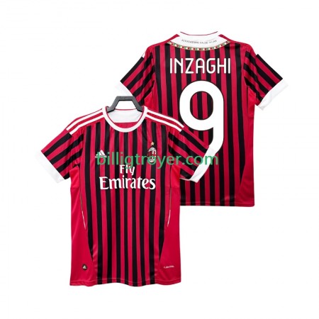 Billige Fotballdrakter AC Milan INZAGHI 9 2011 2012 Retro Hjemmedraktsett Kortermet